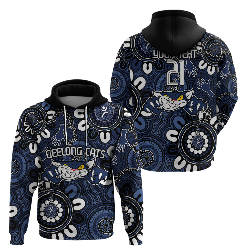 Custom Geelong Cats NAIDOC Week 2024 Hoodie Fire Burning Aboriginal Dots Art LT9 - Vibe Hoodie Shop