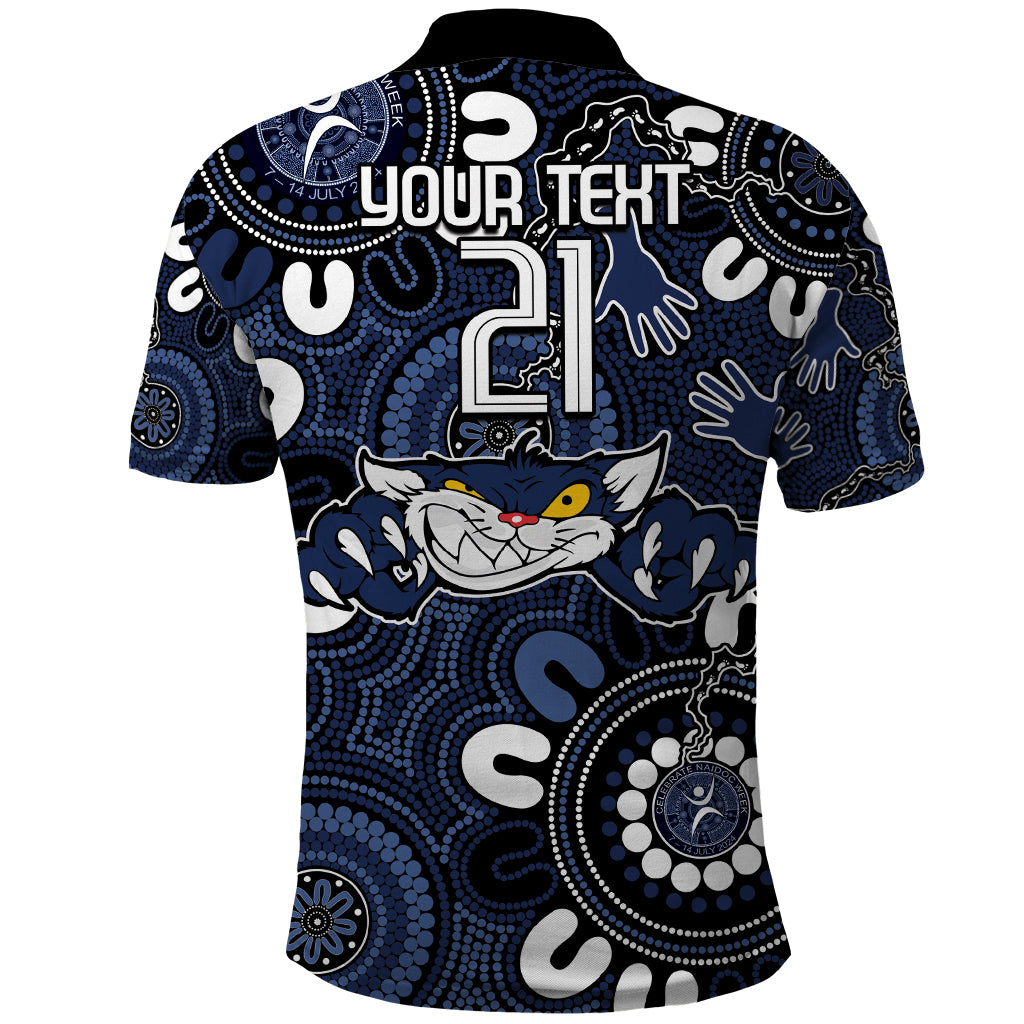 Custom Geelong Cats NAIDOC Week 2024 Polo Shirt Fire Burning Aboriginal Dots Art LT9 - Vibe Hoodie Shop