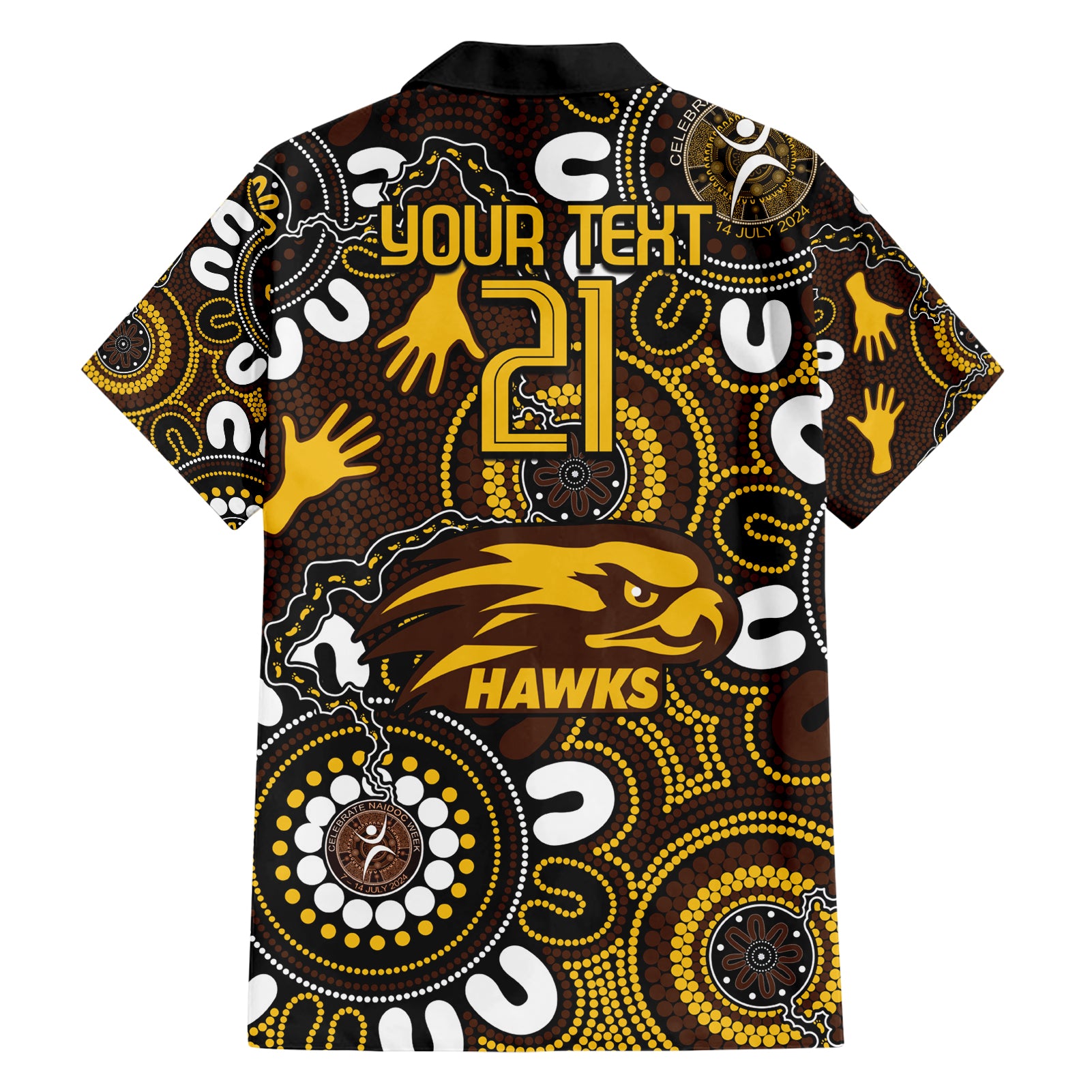 Custom Hawthorn NAIDOC Week 2024 Hawaiian Shirt Fire Burning Aboriginal Dots Art - Vibe Hoodie Shop