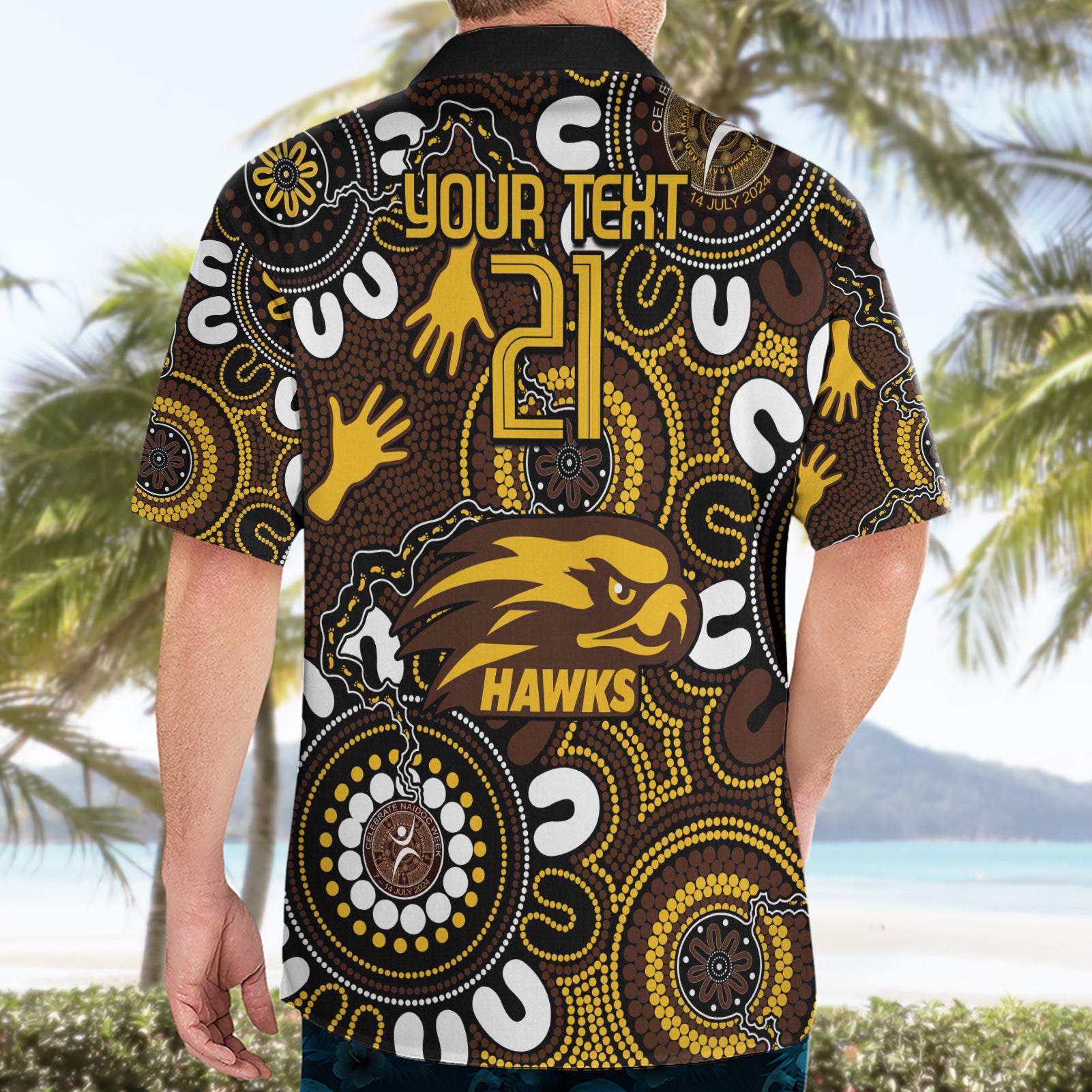 Custom Hawthorn NAIDOC Week 2024 Hawaiian Shirt Fire Burning Aboriginal Dots Art - Vibe Hoodie Shop