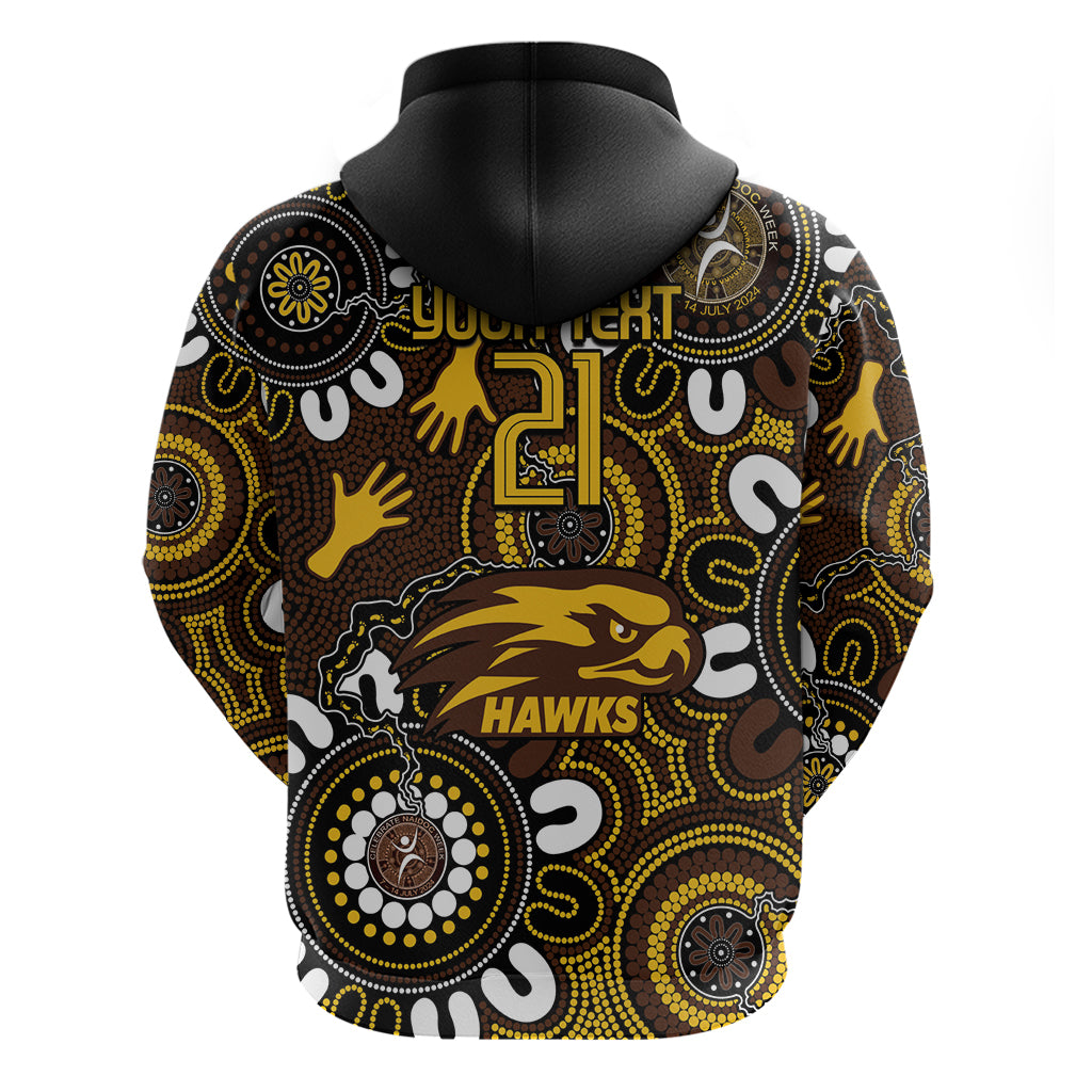 Custom Hawthorn NAIDOC Week 2024 Hoodie Fire Burning Aboriginal Dots Art LT9 - Vibe Hoodie Shop