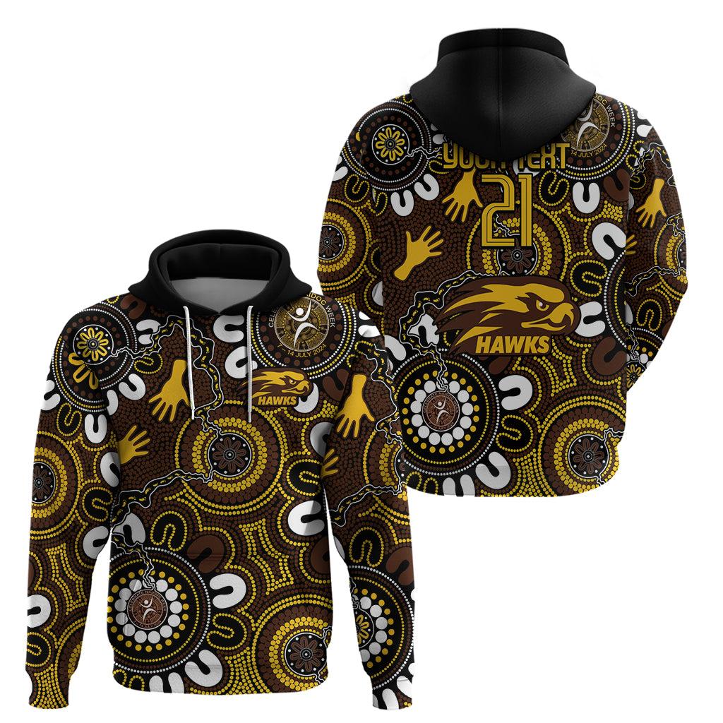 Custom Hawthorn NAIDOC Week 2024 Hoodie Fire Burning Aboriginal Dots Art LT9 - Vibe Hoodie Shop