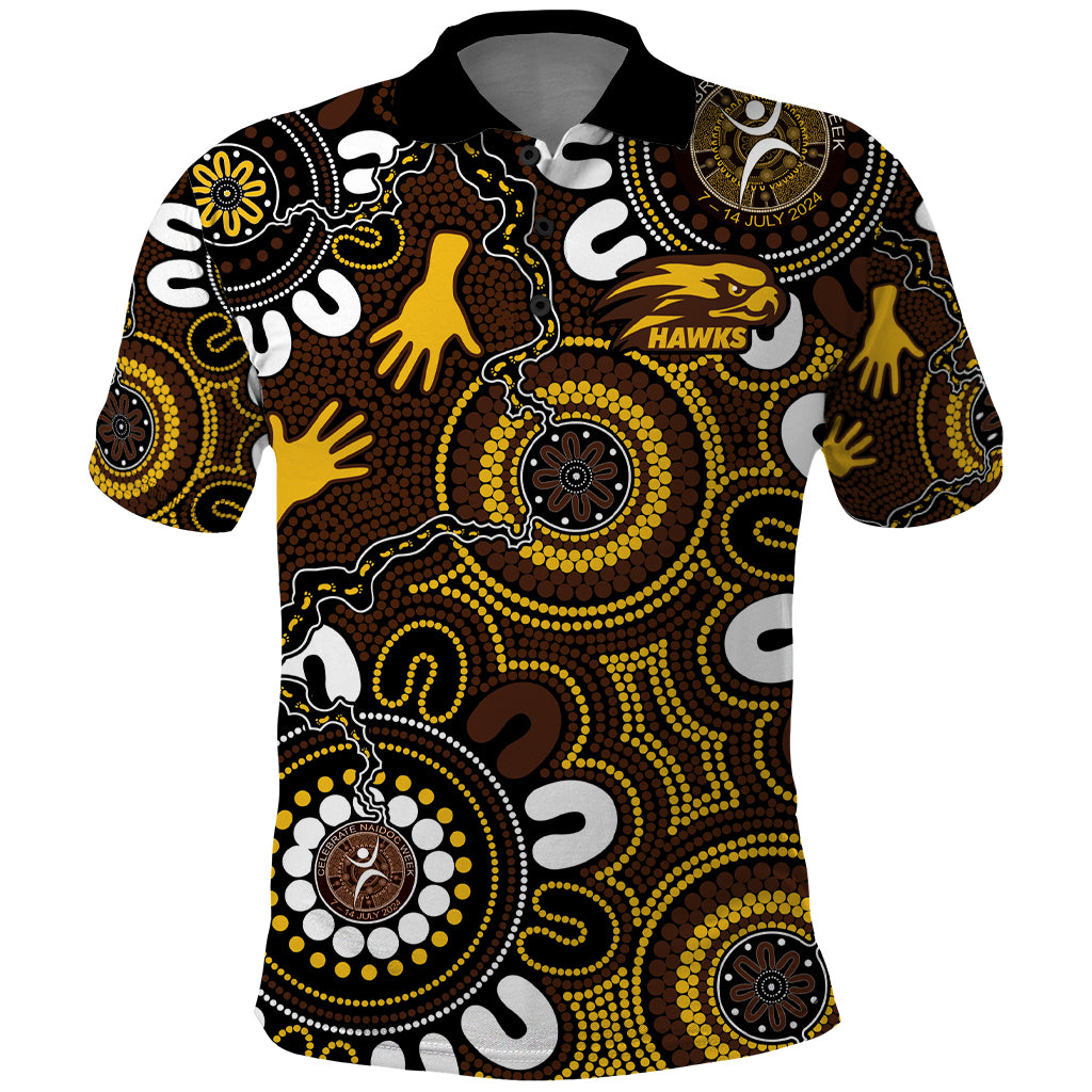 Custom Hawthorn NAIDOC Week 2024 Polo Shirt Fire Burning Aboriginal Dots Art LT9 - Vibe Hoodie Shop