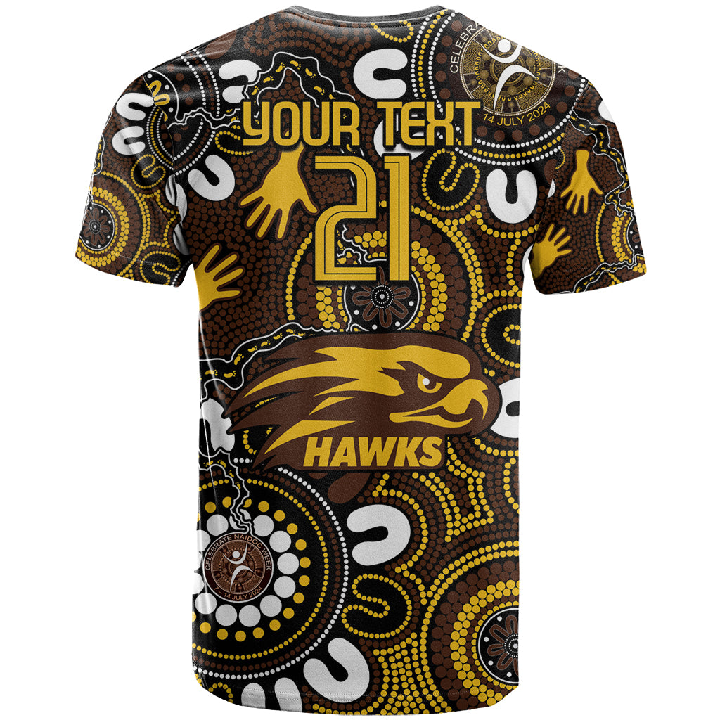 Custom Hawthorn NAIDOC Week 2024 T Shirt Fire Burning Aboriginal Dots Art LT9 - Vibe Hoodie Shop