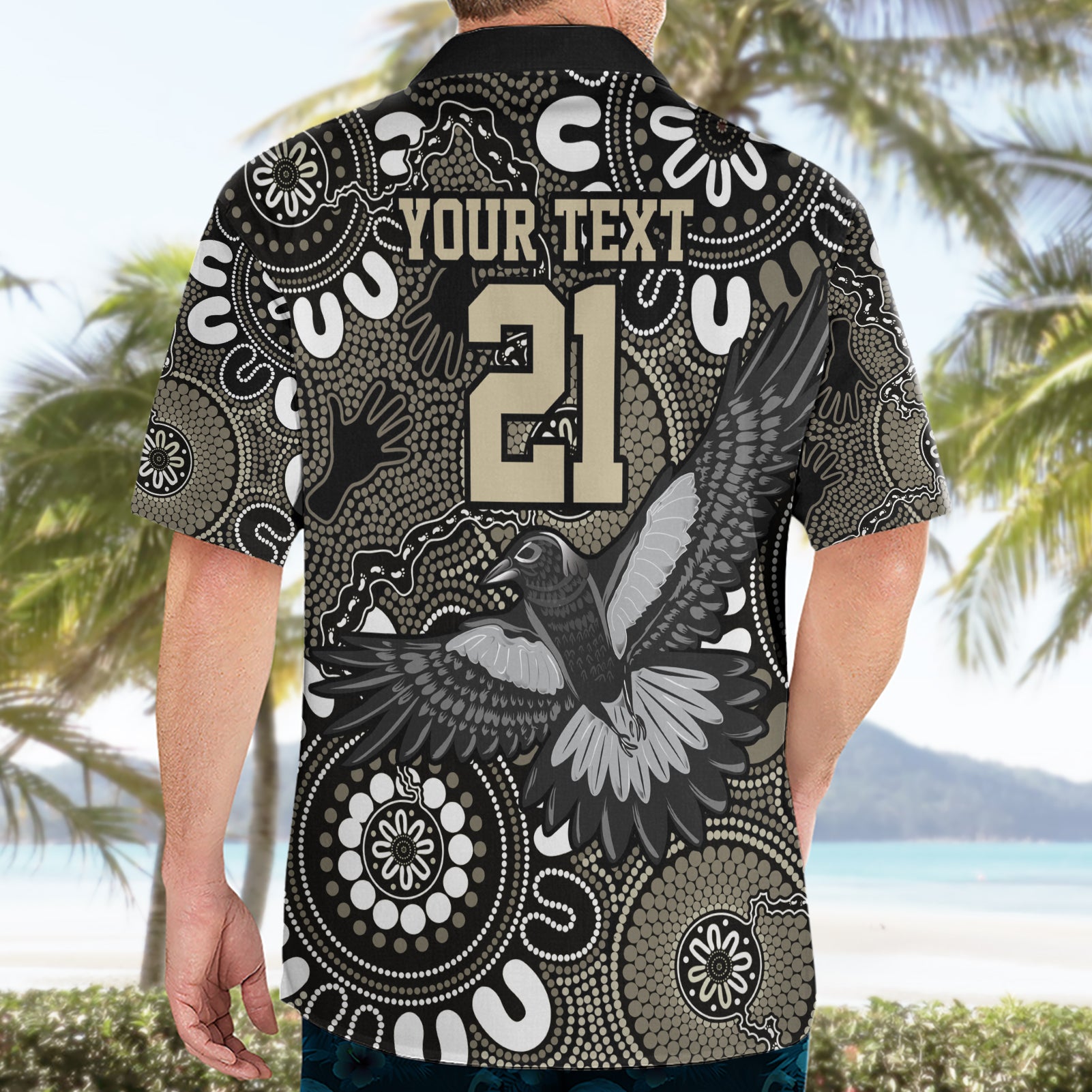 Custom Magpies NAIDOC Week 2024 Hawaiian Shirt Fire Burning Aboriginal Dots Art - Vibe Hoodie Shop