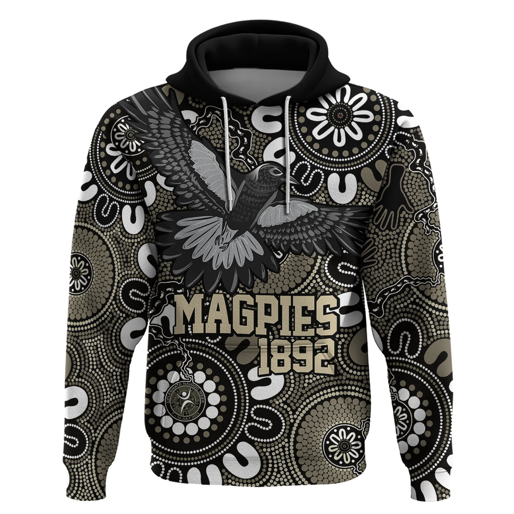 Custom Magpies NAIDOC Week 2024 Hoodie Fire Burning Aboriginal Dots Art LT9 - Vibe Hoodie Shop