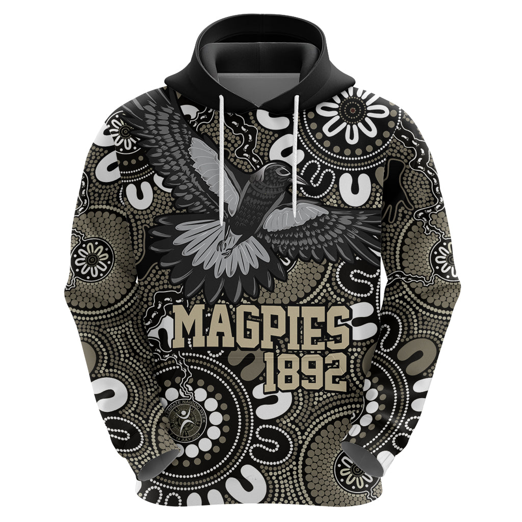 Custom Magpies NAIDOC Week 2024 Hoodie Fire Burning Aboriginal Dots Art LT9 - Vibe Hoodie Shop