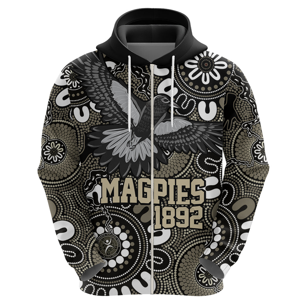 Custom Magpies NAIDOC Week 2024 Hoodie Fire Burning Aboriginal Dots Art LT9 - Vibe Hoodie Shop