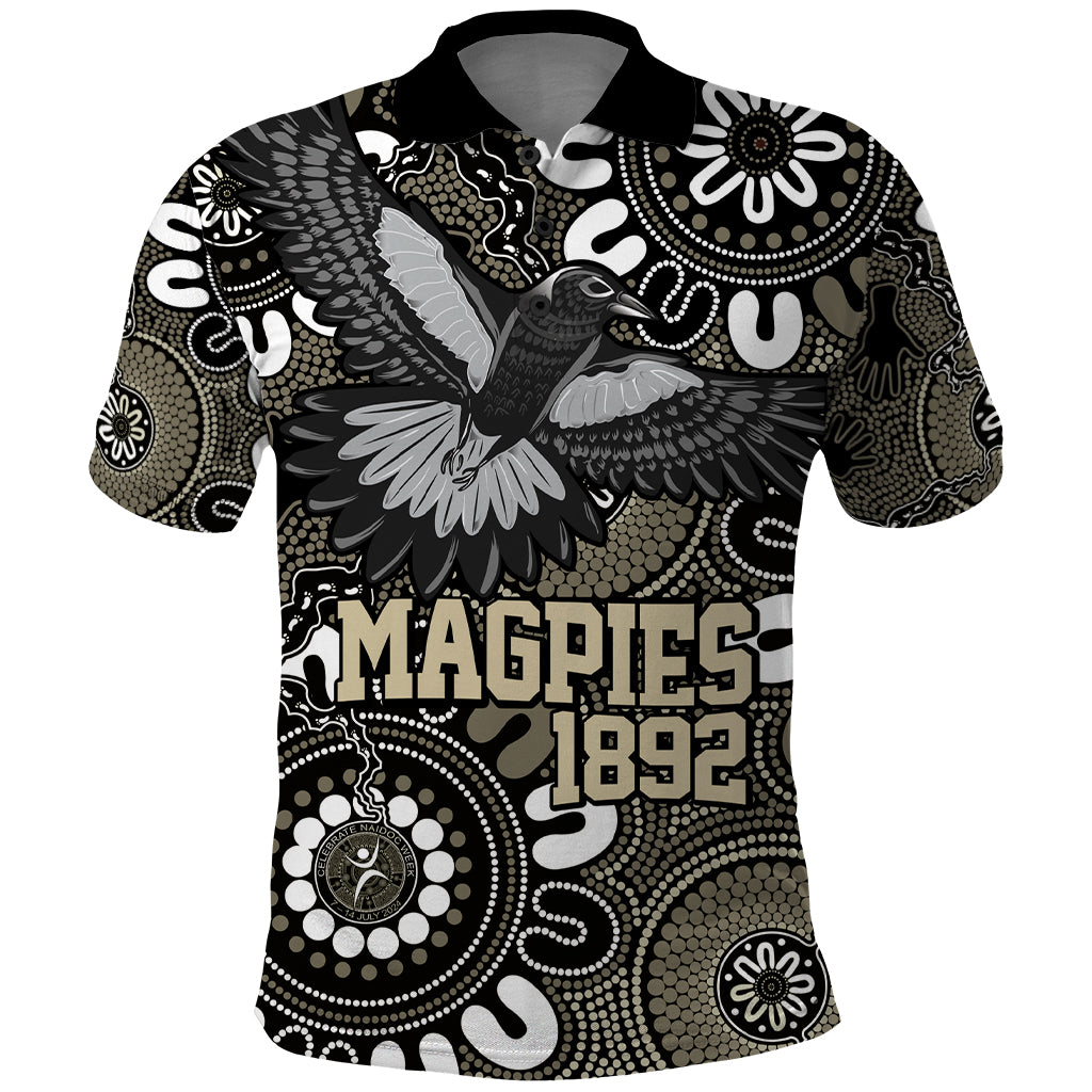 Custom Magpies NAIDOC Week 2024 Polo Shirt Fire Burning Aboriginal Dots Art LT9 - Vibe Hoodie Shop