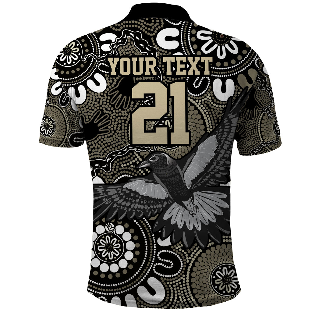 Custom Magpies NAIDOC Week 2024 Polo Shirt Fire Burning Aboriginal Dots Art LT9 - Vibe Hoodie Shop