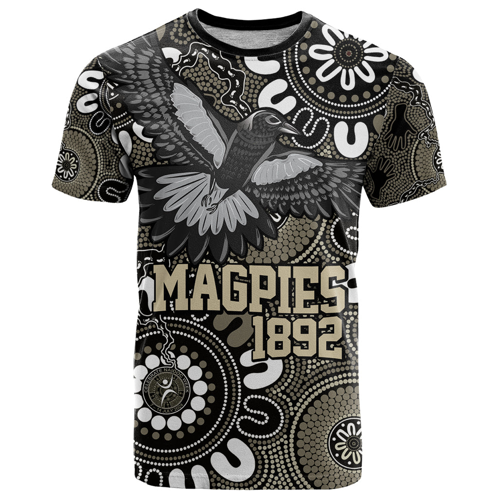 Custom Magpies NAIDOC Week 2024 T Shirt Fire Burning Aboriginal Dots Art LT9 - Vibe Hoodie Shop