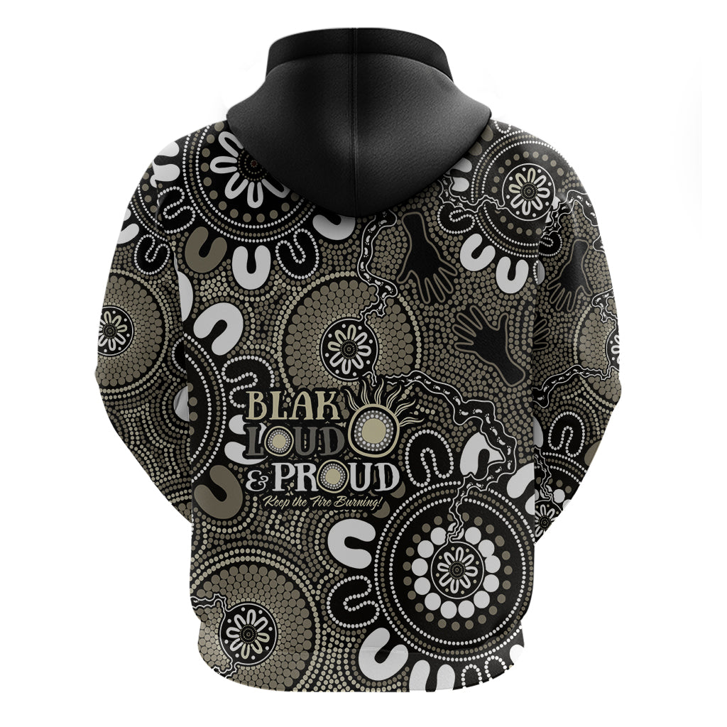 NAIDOC Week 2024 Fire Burning Hoodie Aboriginal Dots Black Art LT9 - Vibe Hoodie Shop