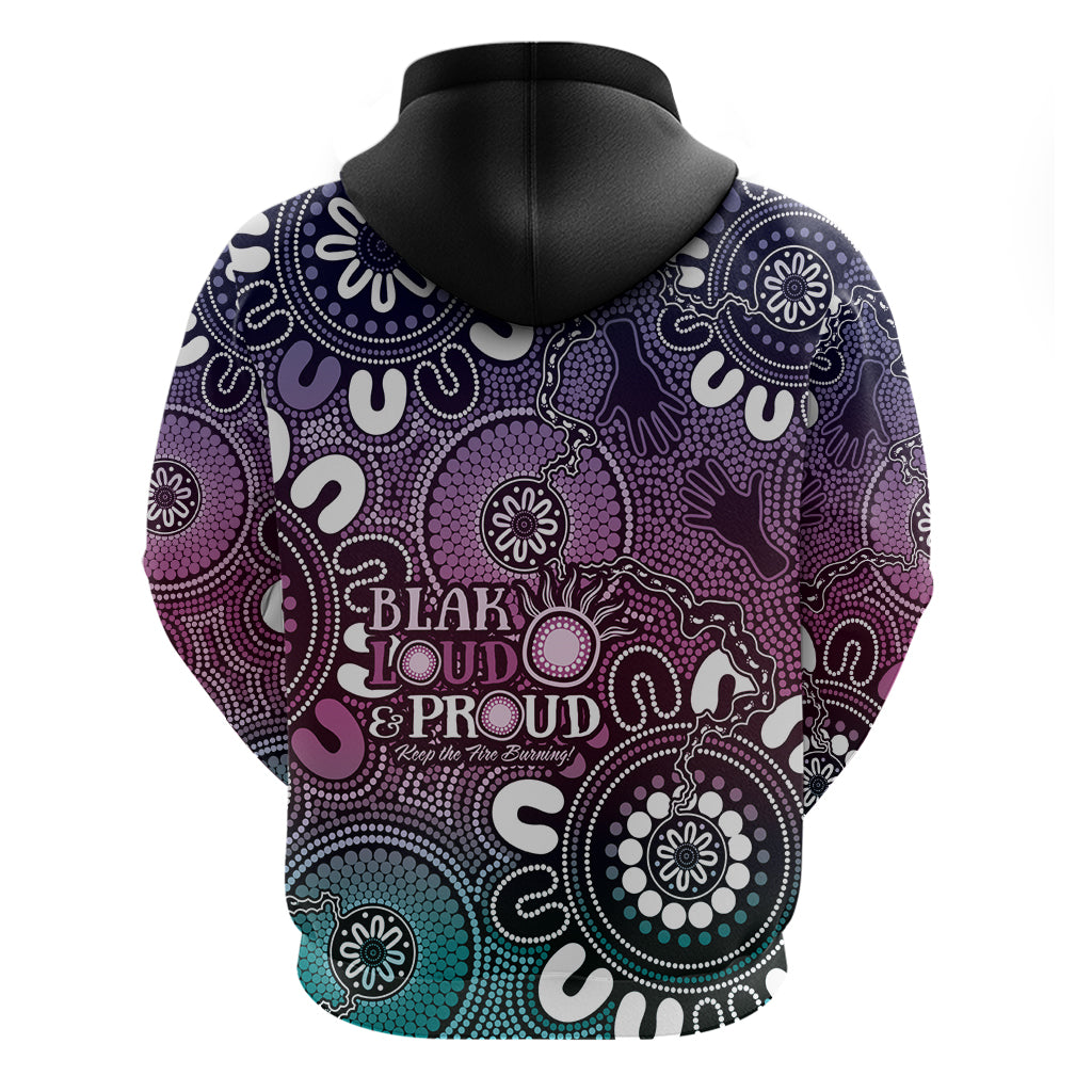 NAIDOC Week 2024 Fire Burning Hoodie Aboriginal Dots Pink Art LT9 - Vibe Hoodie Shop
