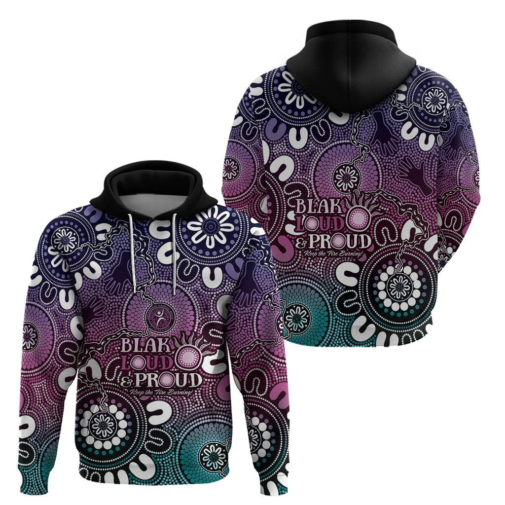 NAIDOC Week 2024 Fire Burning Hoodie Aboriginal Dots Pink Art LT9 - Vibe Hoodie Shop