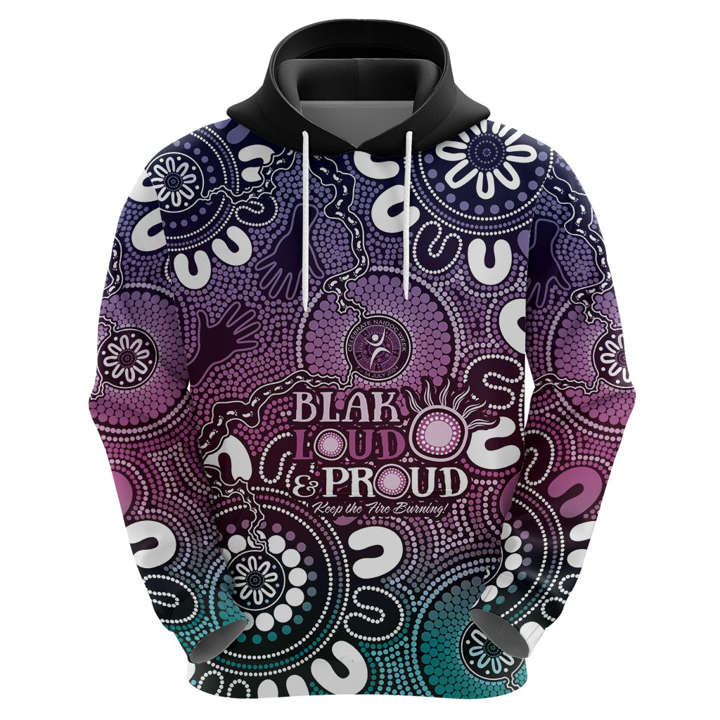 NAIDOC Week 2024 Fire Burning Hoodie Aboriginal Dots Pink Art LT9 - Vibe Hoodie Shop