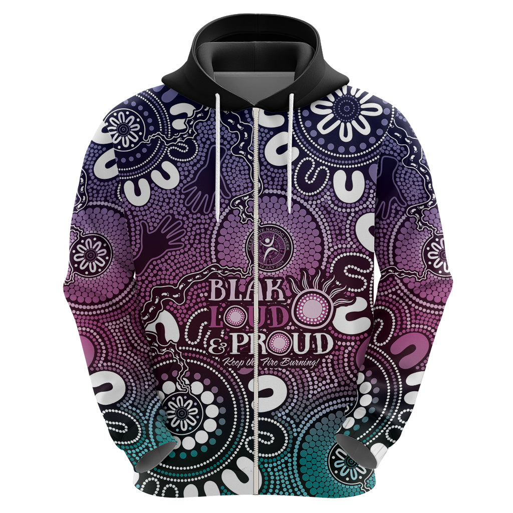 NAIDOC Week 2024 Fire Burning Hoodie Aboriginal Dots Pink Art LT9 - Vibe Hoodie Shop
