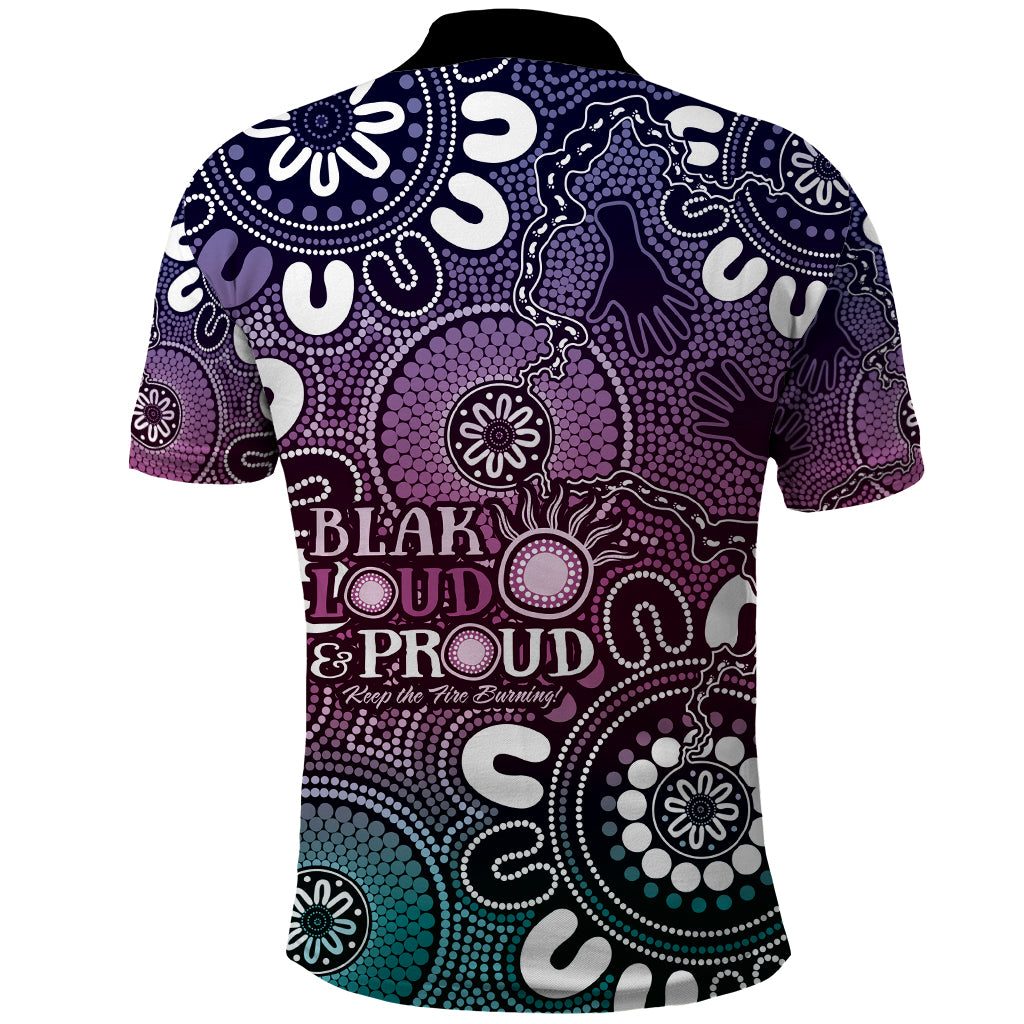 NAIDOC Week 2024 Fire Burning Polo Shirt Aboriginal Dots Pink Art LT9 - Vibe Hoodie Shop