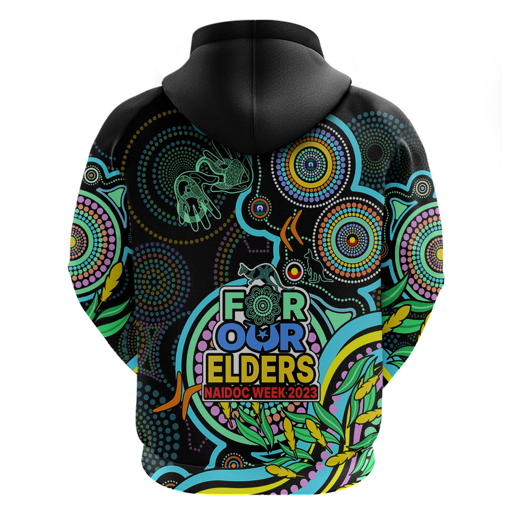 NAIDOC Week 2023 Hoodie Indigenous Tribal Ver.02 - Aqua LT9 - Vibe Hoodie Shop