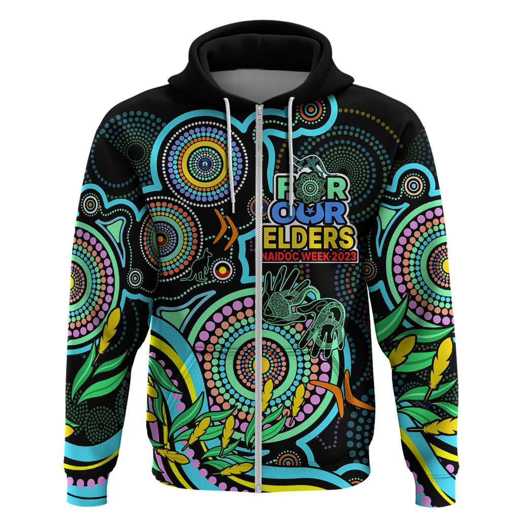 NAIDOC Week 2023 Hoodie Indigenous Tribal Ver.02 - Aqua LT9 - Vibe Hoodie Shop