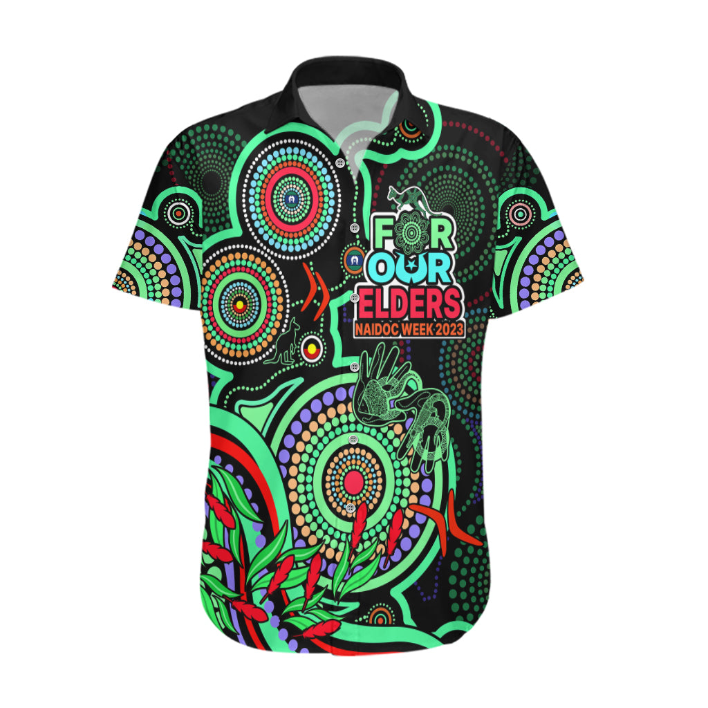 NAIDOC Week 2023 Hawaiian Shirt Indigenous Tribal Ver.02 - Green - Vibe Hoodie Shop