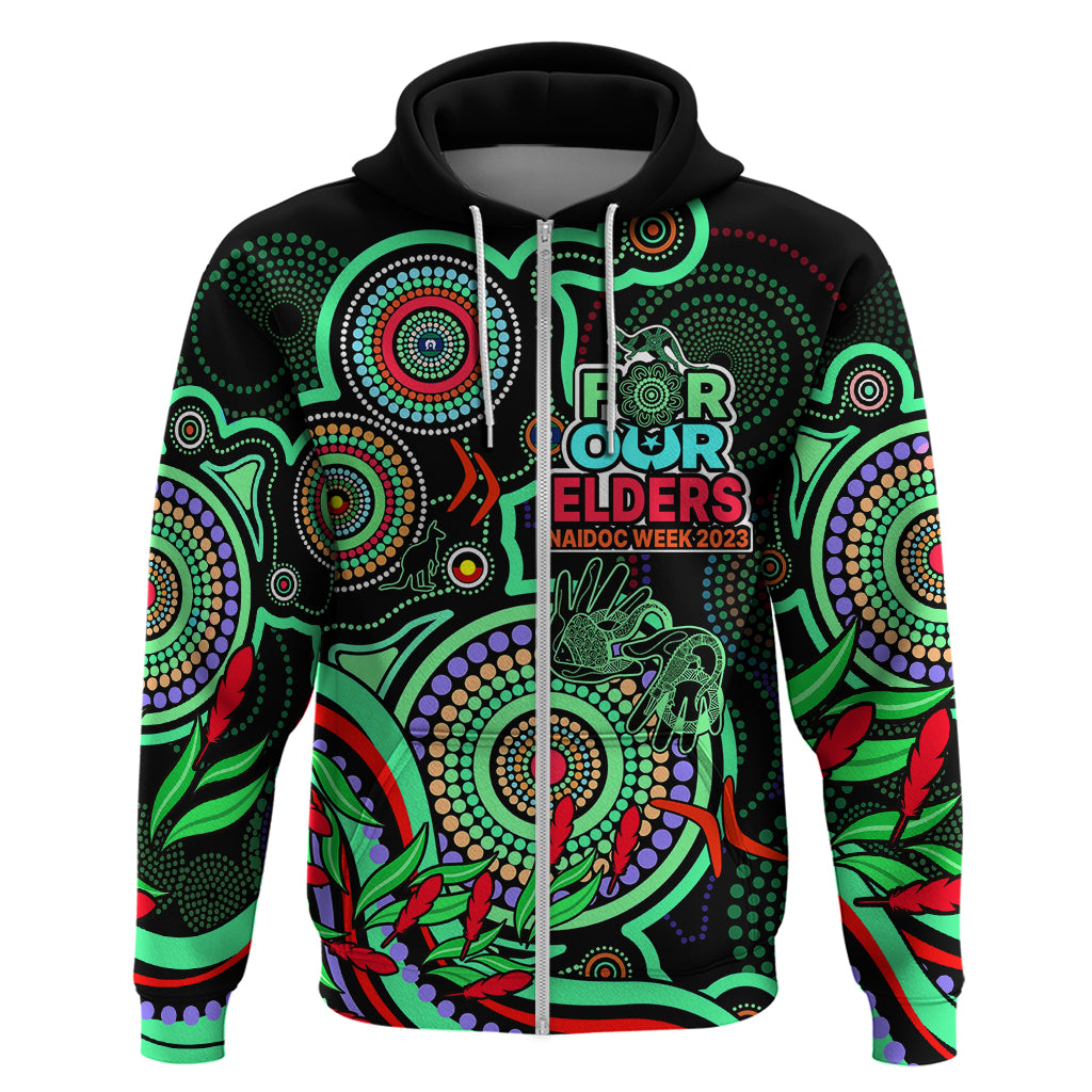 NAIDOC Week 2023 Hoodie Indigenous Tribal Ver.02 - Green LT9 - Vibe Hoodie Shop