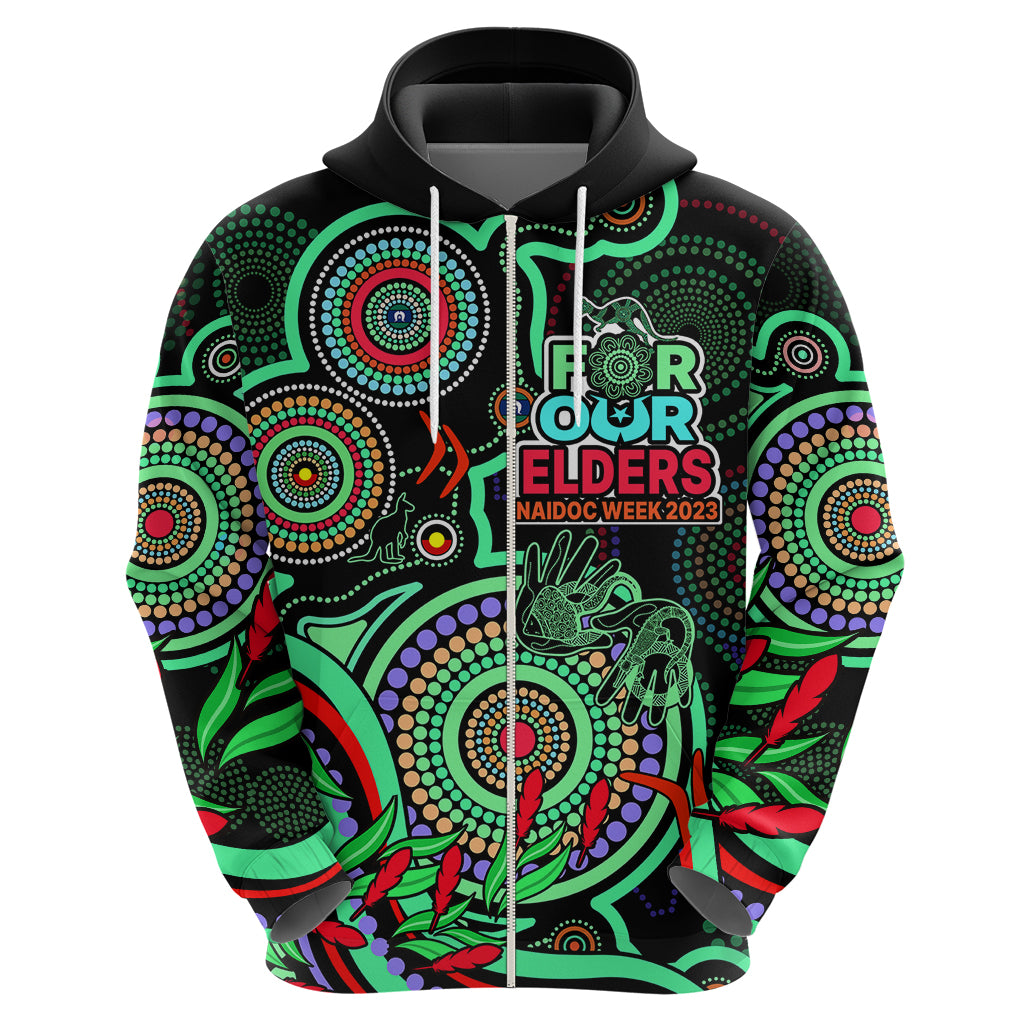 NAIDOC Week 2023 Hoodie Indigenous Tribal Ver.02 - Green LT9 - Vibe Hoodie Shop