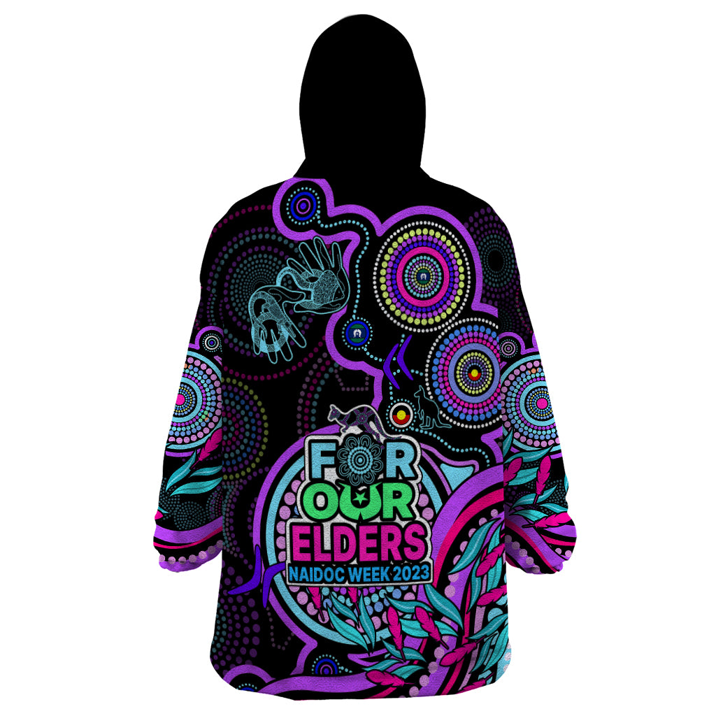 NAIDOC Week 2023 Wearable Blanket Hoodie Indigenous Tribal Ver.02 - Purple - Vibe Hoodie Shop