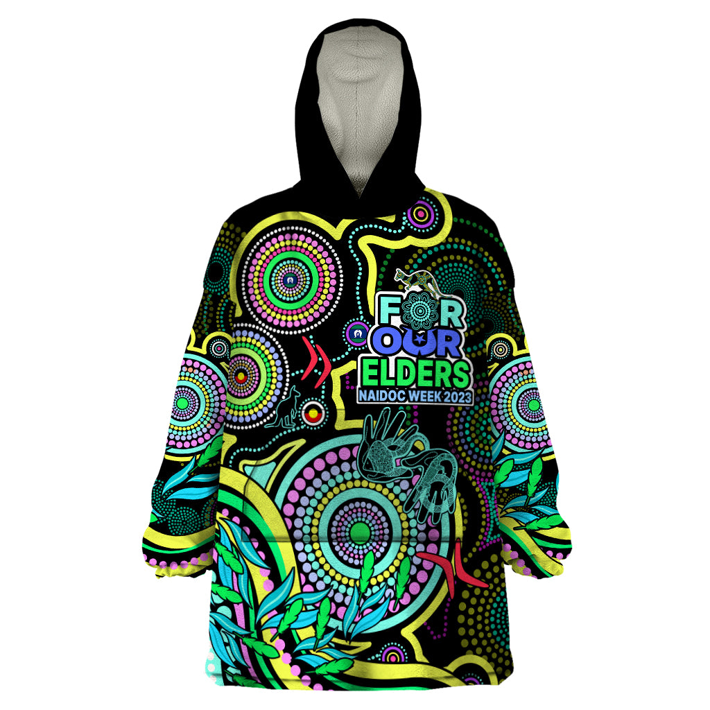 NAIDOC Week 2023 Wearable Blanket Hoodie Indigenous Tribal Ver.02 - Yellow - Vibe Hoodie Shop