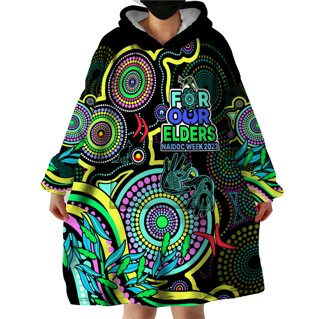 NAIDOC Week 2023 Wearable Blanket Hoodie Indigenous Tribal Ver.02 - Yellow - Vibe Hoodie Shop