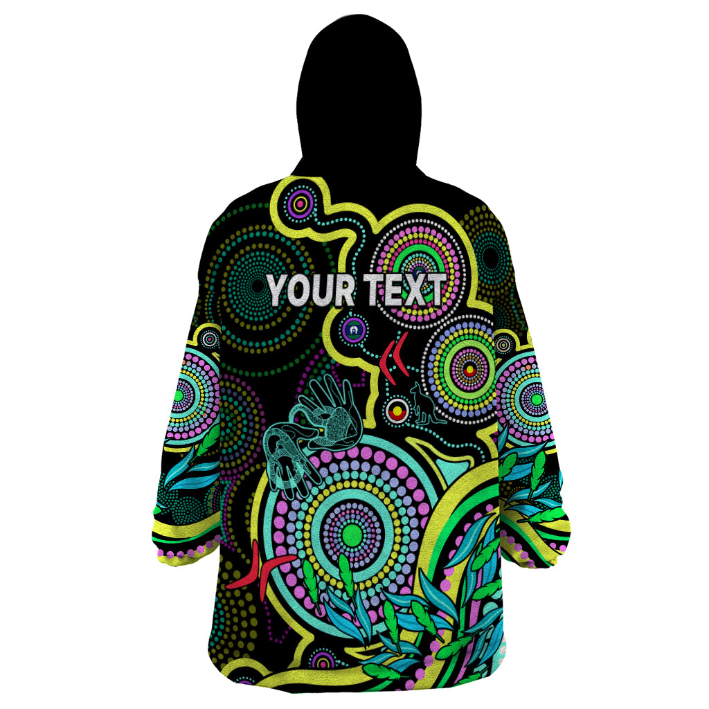 Custom NAIDOC Week 2023 Wearable Blanket Hoodie Indigenous Tribal Ver.02 - Yellow - Vibe Hoodie Shop