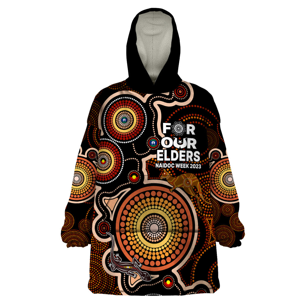 NAIDOC Week 2023 Wearable Blanket Hoodie Indigenous Tribal Ver.01 - Vibe Hoodie Shop