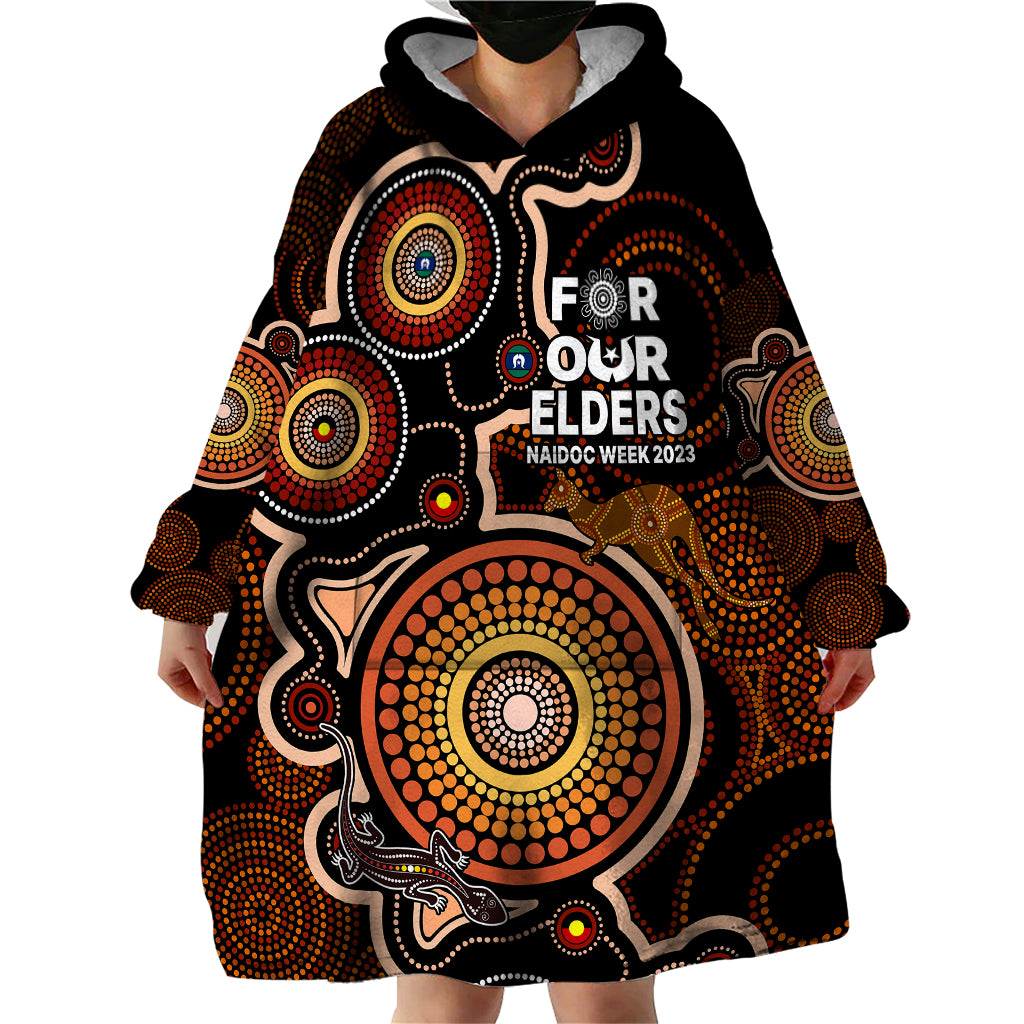 NAIDOC Week 2023 Wearable Blanket Hoodie Indigenous Tribal Ver.01 - Vibe Hoodie Shop