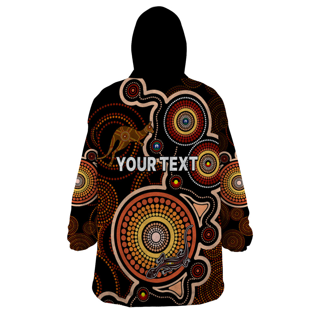 Custom NAIDOC Week 2023 Wearable Blanket Hoodie Indigenous Tribal Ver.01 - Vibe Hoodie Shop