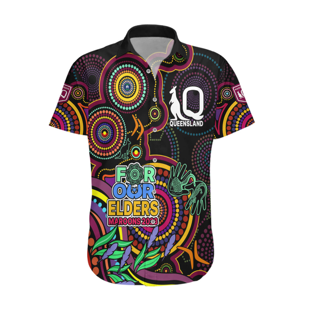 NAIDOC 2023 Maroon Rugby Hawaiian Shirt Queensland Indigenous Tribal - Vibe Hoodie Shop