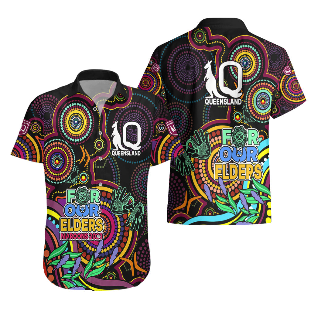 NAIDOC 2023 Maroon Rugby Hawaiian Shirt Queensland Indigenous Tribal - Vibe Hoodie Shop