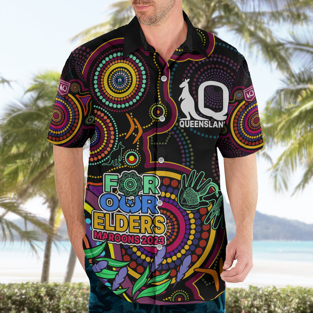 NAIDOC 2023 Maroon Rugby Hawaiian Shirt Queensland Indigenous Tribal - Vibe Hoodie Shop