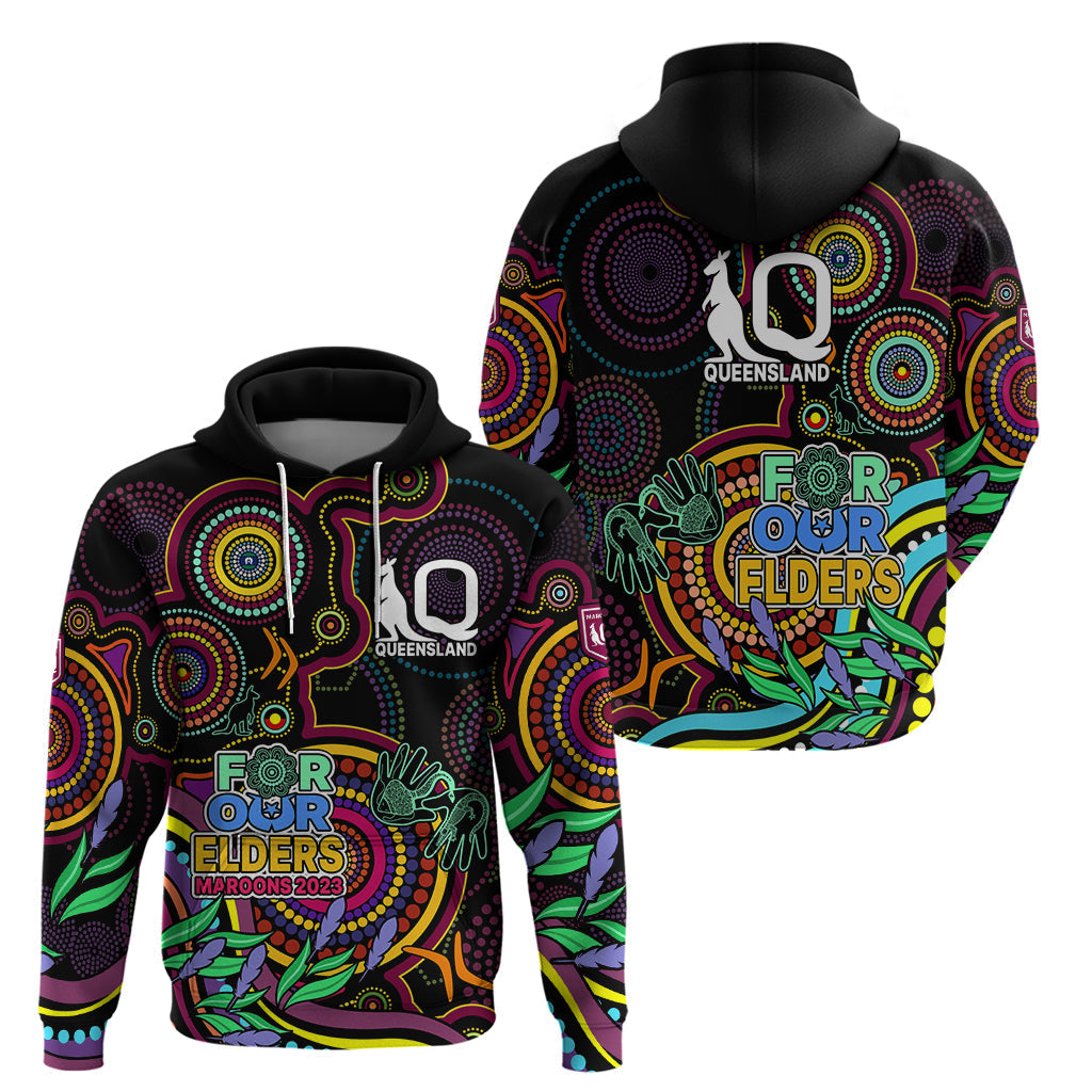 NAIDOC 2023 Maroon Rugby Hoodie Queensland Indigenous Tribal LT9 - Vibe Hoodie Shop