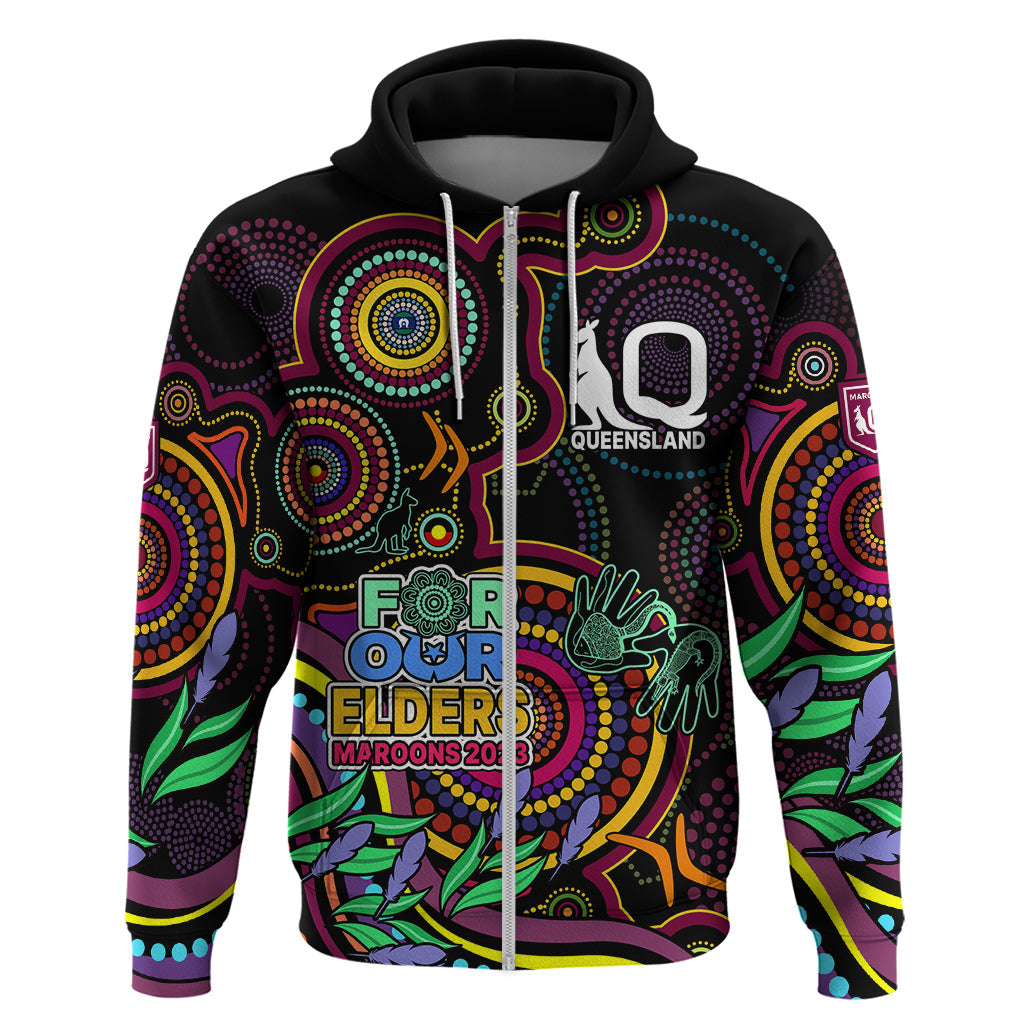 NAIDOC 2023 Maroon Rugby Hoodie Queensland Indigenous Tribal LT9 - Vibe Hoodie Shop