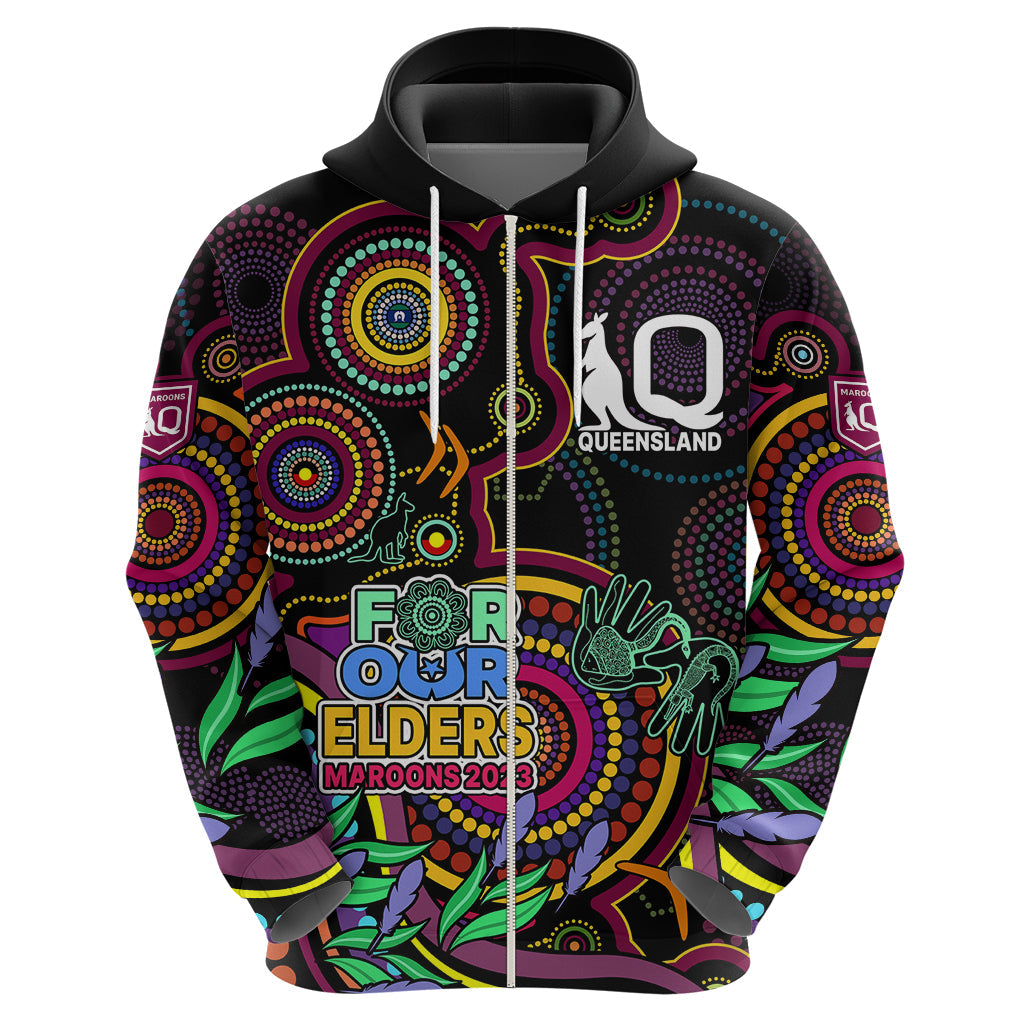 NAIDOC 2023 Maroon Rugby Hoodie Queensland Indigenous Tribal LT9 - Vibe Hoodie Shop