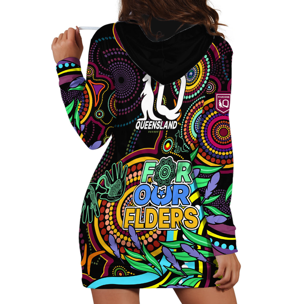 NAIDOC 2023 Maroon Rugby Hoodie Dress Queensland Indigenous Tribal - Vibe Hoodie Shop