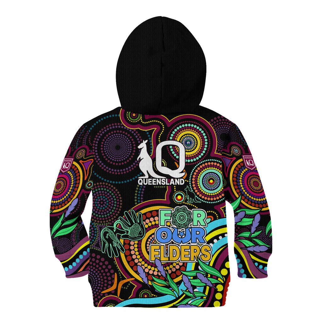 NAIDOC 2023 Maroon Rugby Kid Hoodie Queensland Indigenous Tribal - Vibe Hoodie Shop