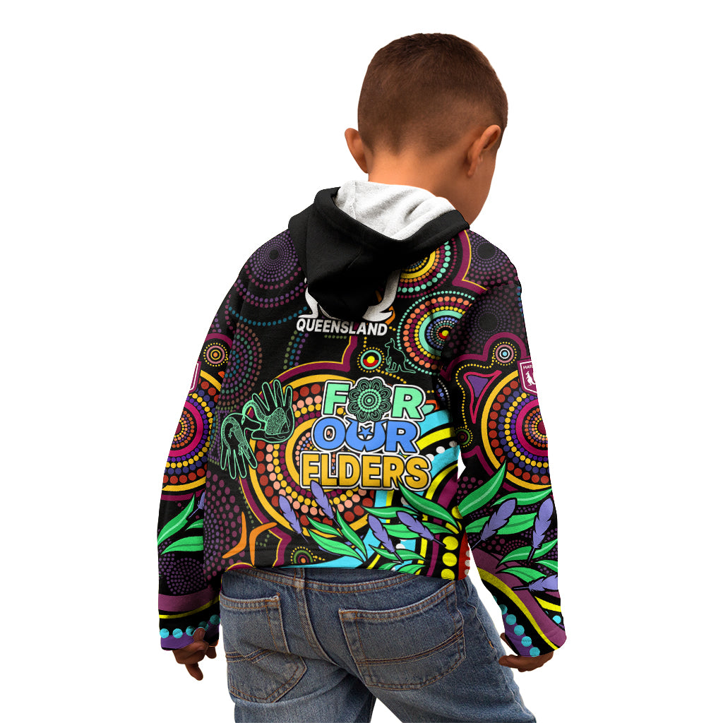 NAIDOC 2023 Maroon Rugby Kid Hoodie Queensland Indigenous Tribal - Vibe Hoodie Shop
