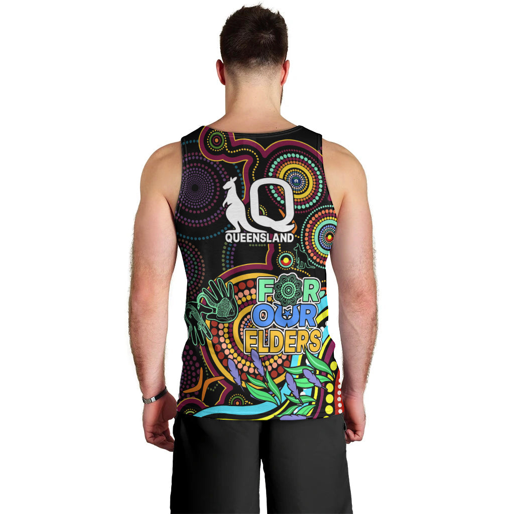 NAIDOC 2023 Maroon Rugby Men Tank Top Queensland Indigenous Tribal - Vibe Hoodie Shop