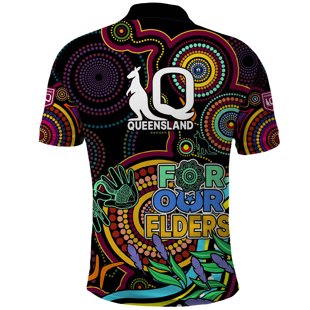 NAIDOC 2023 Maroon Rugby Polo Shirt Queensland Indigenous Tribal LT9 - Vibe Hoodie Shop