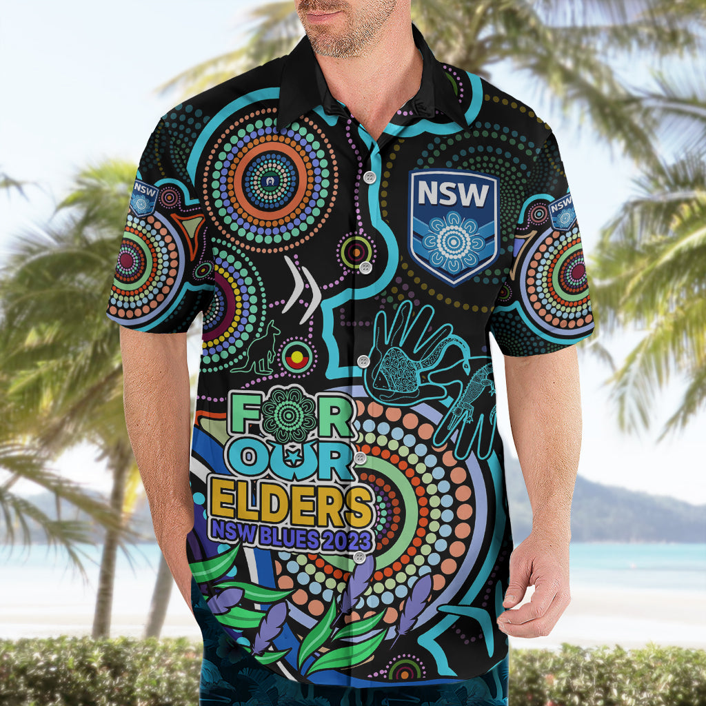 NAIDOC 2023 NSW Blues Rugby Hawaiian Shirt New South Wales Indigenous Tribal - Vibe Hoodie Shop