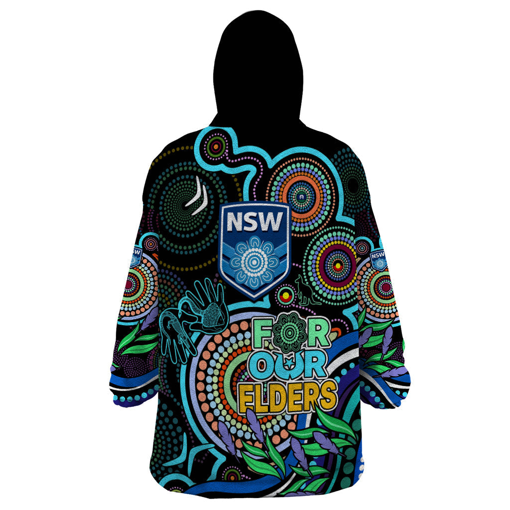 NAIDOC 2023 NSW Blues Rugby Wearable Blanket Hoodie New South Wales Indigenous Tribal - Vibe Hoodie Shop