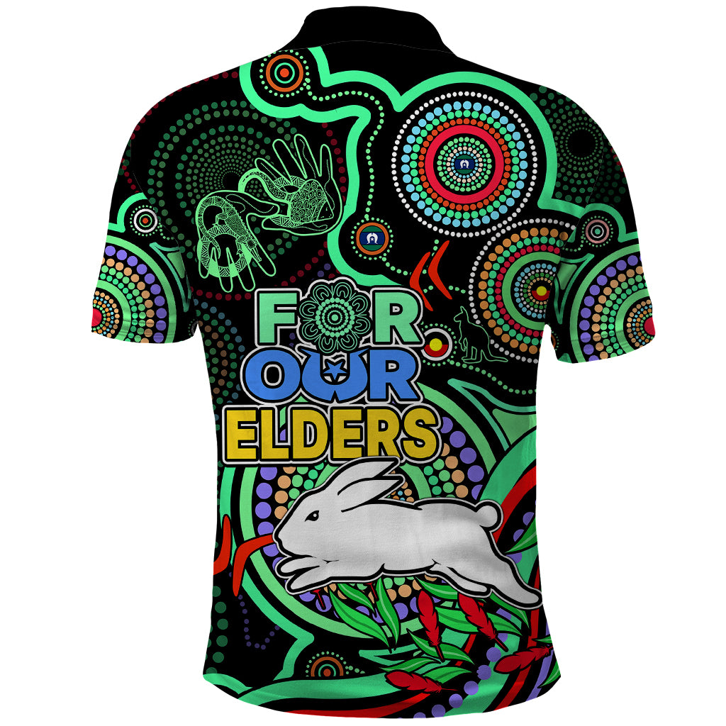 NAIDOC 2023 Rabbitohs Rugby Polo Shirt The Bunnies Indigenous Tribal LT9 - Vibe Hoodie Shop