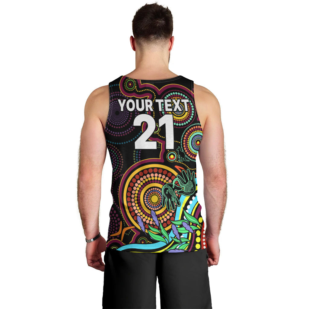 (Custom Text And Number) NAIDOC 2023 Maroon Rugby Men Tank Top Queensland Indigenous Tribal - Vibe Hoodie Shop