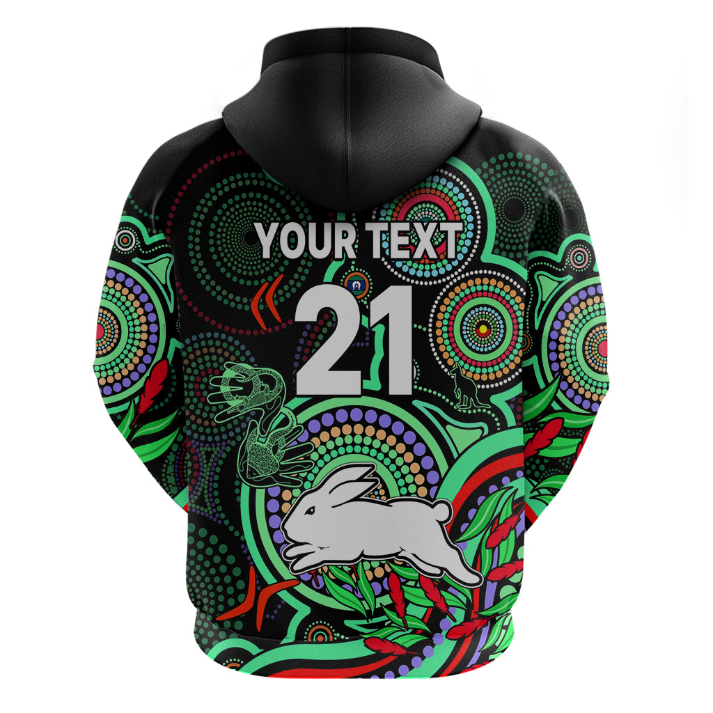 (Custom Text And Number) NAIDOC 2023 Rabbitohs Rugby Hoodie The Bunnies Indigenous Tribal LT9 - Vibe Hoodie Shop