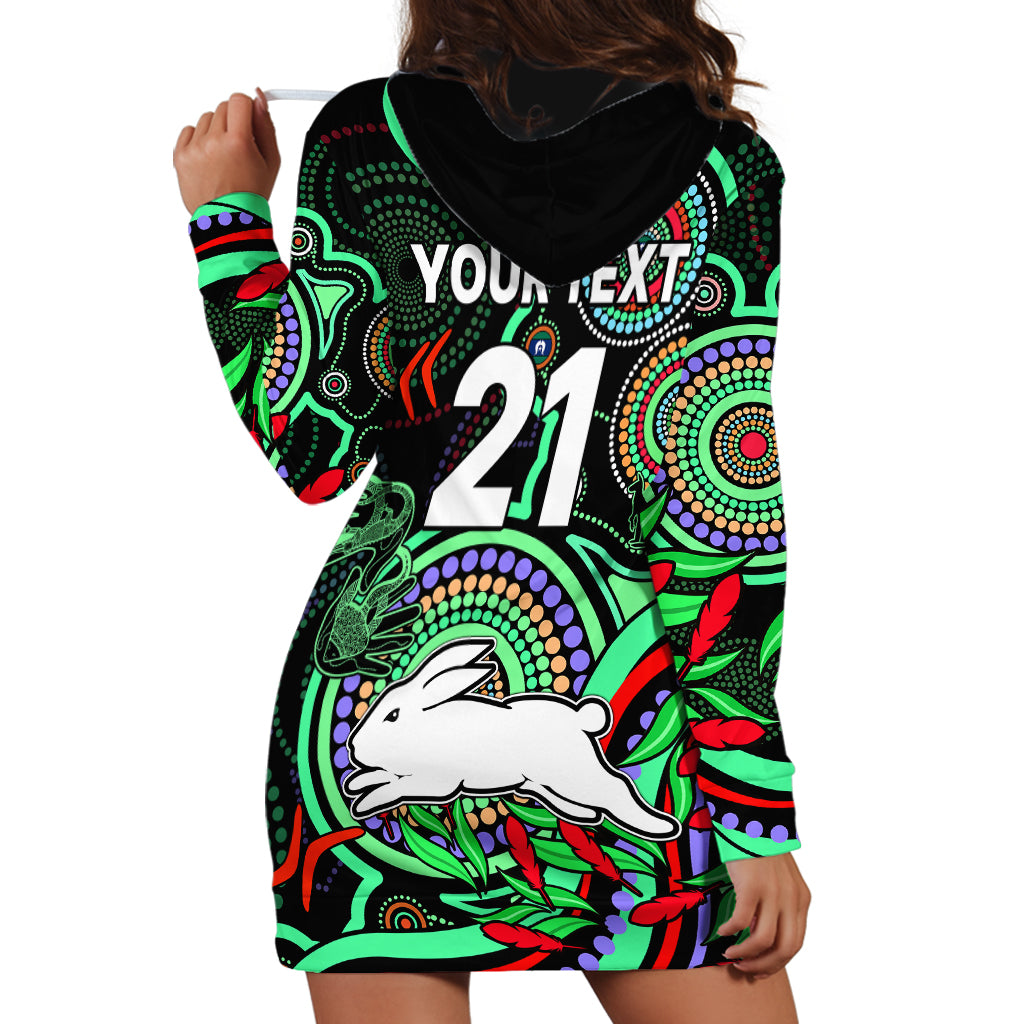 (Custom Text And Number) NAIDOC 2023 Rabbitohs Rugby Hoodie Dress The Bunnies Indigenous Tribal - Vibe Hoodie Shop